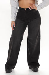 Abbot Kinney Wide Leg Skater Jeans - Black